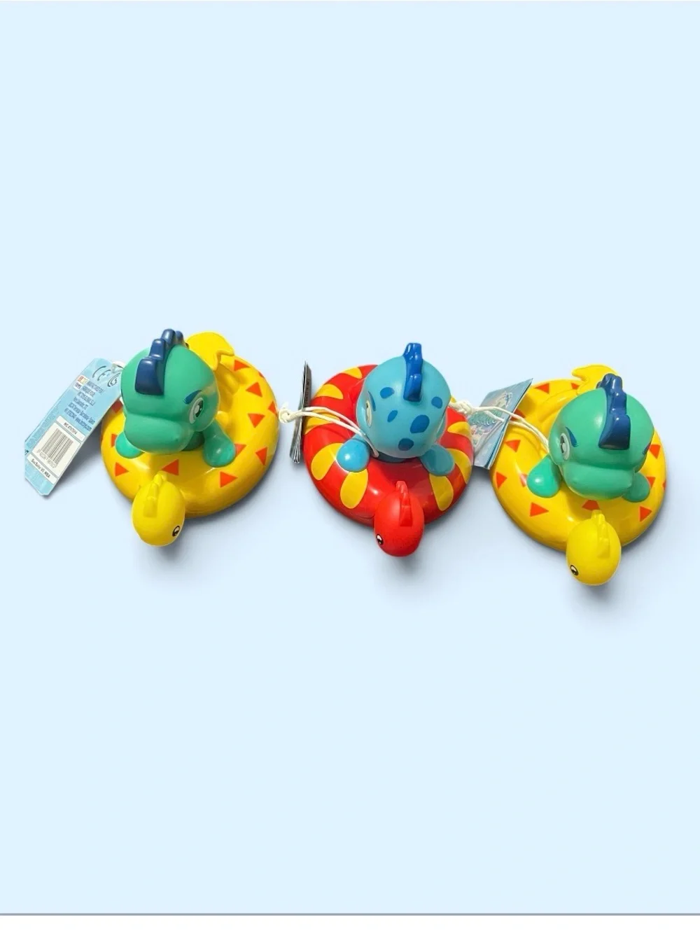 Flooties  dinos Colorful Dino Bath Toy - Blue & Yellow 3 sets